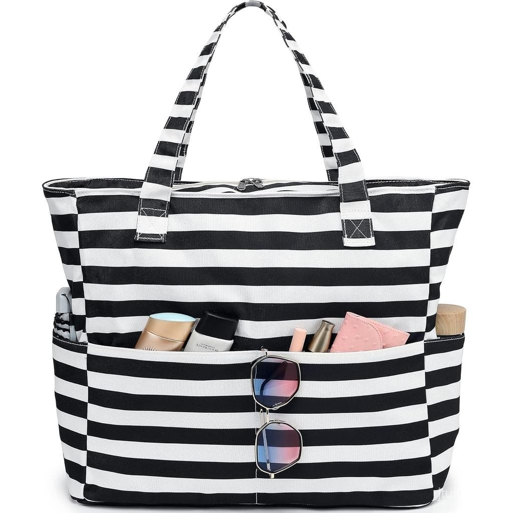 LEDAOU กระเป๋าชายหาดกันน้ํา Sandproof ผู้หญิง Tote กระเป๋าสระว่ายน้ําซิปสําหรับ Gym ร้านขายของชํากระ