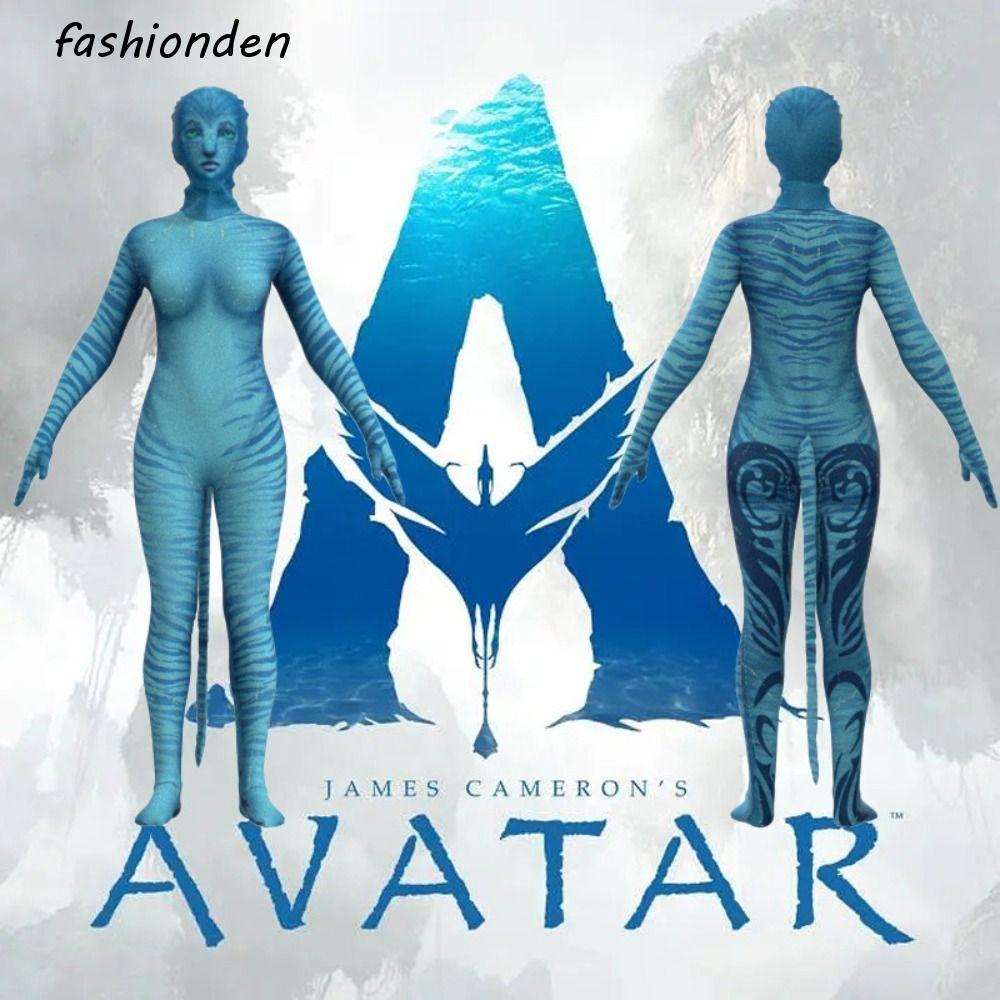 FASHIONDEN Avatar Jumpsuit สำหรับปาร์ตี้ฮาโลวีน ออกแบบ3D คอสเพลย์.Avatar Rompers ทนน้ำ มีหาง