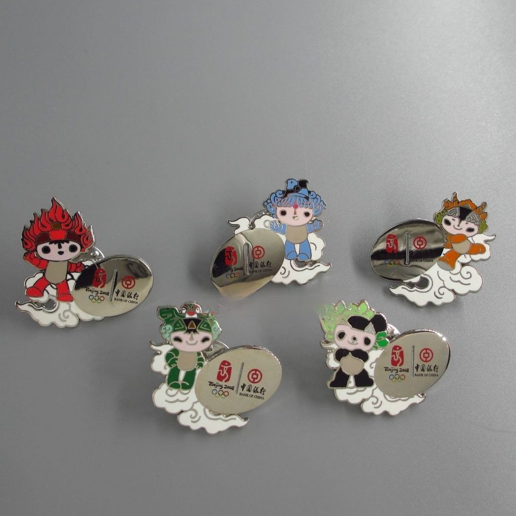 2008 Beijing Olympics Mascot Fuwa ป้ายที่ระลึก 5 ชิ้นชุด WWX202511.28