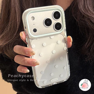 INS Polka Dotโปร่งใสโทรศัพท์มือถือสําหรับiPhone 17 16 15 14 13 12 Pro Max 11 17promax Big Hole Shock Resistance Protector TPUปกหลังเชลล์