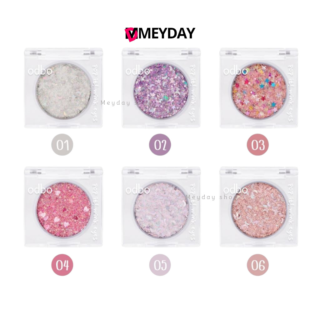 (OD2020) odbo อายแชโดว์กลิตเตอร์ โอดีบีโอ ป๊อป อิท วิ้ง อายส์ มี 6 แบบให้เลือก