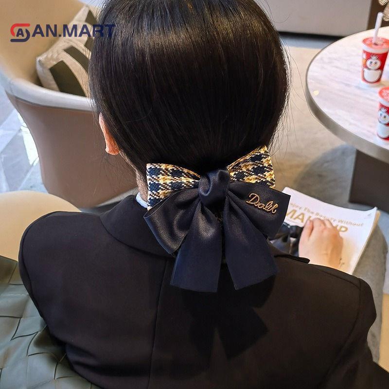 AN.MART เน็ตผมสำหรับพยาบาลอากาศยาน พร้อมโบว์และปิคนิคเกอร์ สไตล์เรียบร้อย
