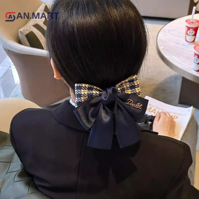 AN.MART เน็ตผมสำหรับพยาบาลอากาศยาน พร้อมโบว์และปิคนิคเกอร์ สไตล์เรียบร้อย