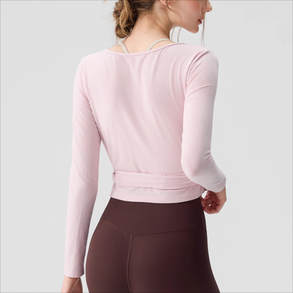 สปอร์ตแองเจิลผู้หญิง ดีไซน์ลึก ระบายอากาศดี เหมาะสำหรับโยคะ เต้นรำ พิลาทิส - รูปที่ 2