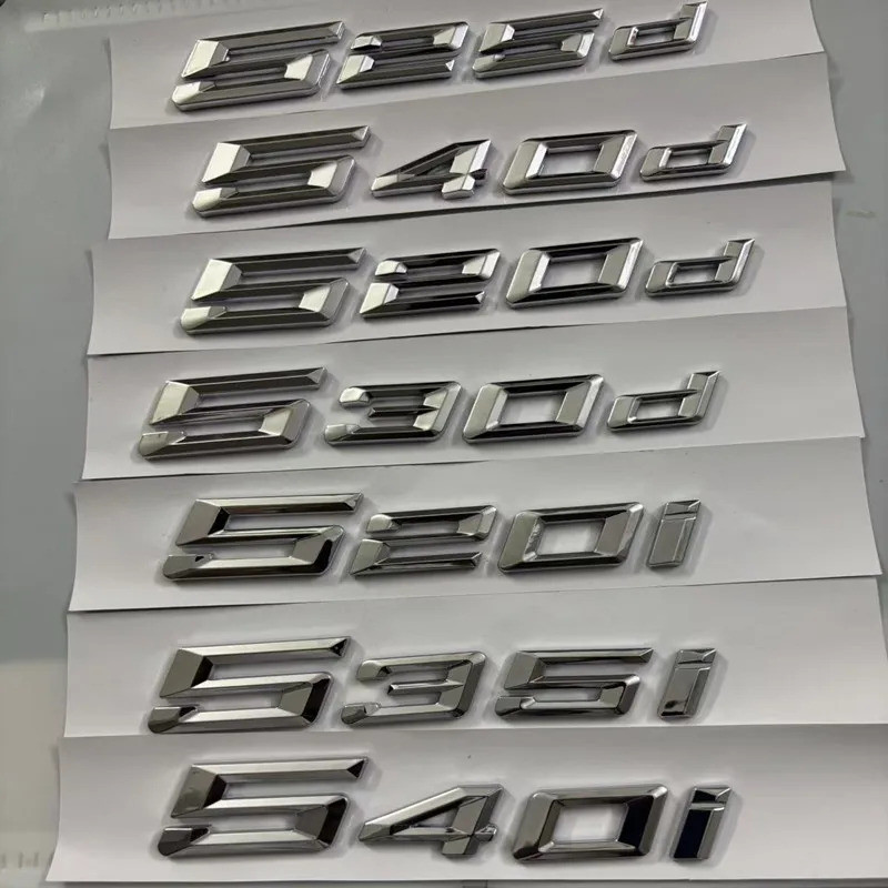 3D รถหาง Trunk Letter สติกเกอร์รถ 525i 530i 540Li สติกเกอร์สัญลักษณ์สําหรับ BMW 5 Series E60 E61 F07