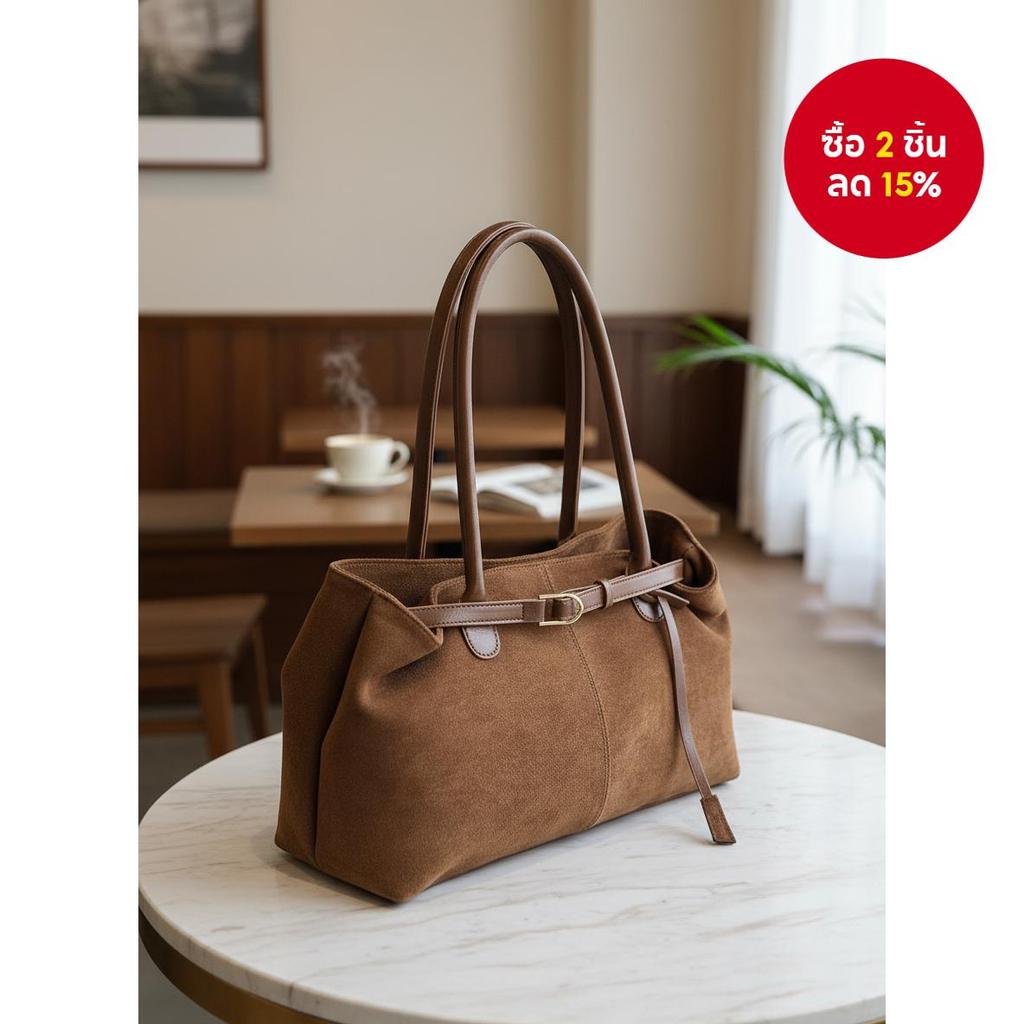 กระเป๋าโท้ทเรโทรความจุใหญ่สีน้ําตาล กระเป๋าผู้หญิงสะพายไหล่สําหรับทํางานและเดินทาง
