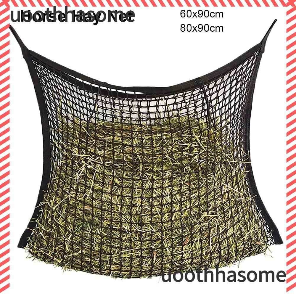 UOOTHASOME 1 ชิ้น Hay, ช้าฟีด 80x90 ซม.ม้า Hay กระเป๋า, ทนทานขนาดใหญ่ความจุแขวน Hay Feeder กระเป๋าสํ