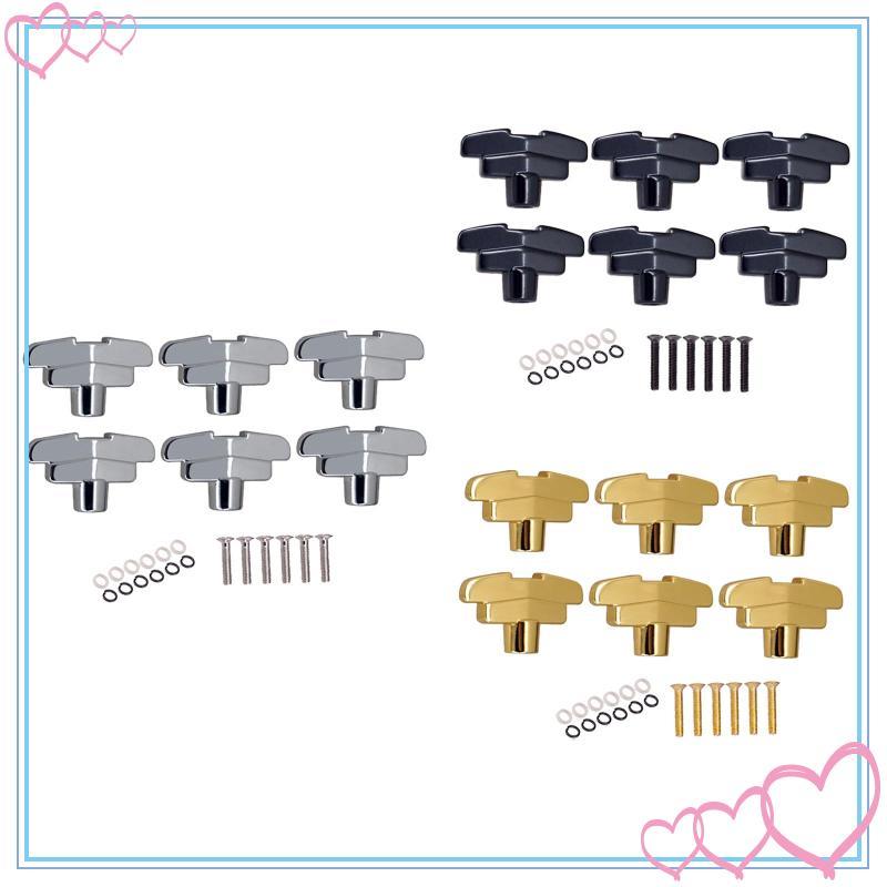 [meteor2] 6x Guitar Tuner Peg Tuner Head Replacement พร้อมสกรูสําหรับพื้นบ้านคลาสสิก