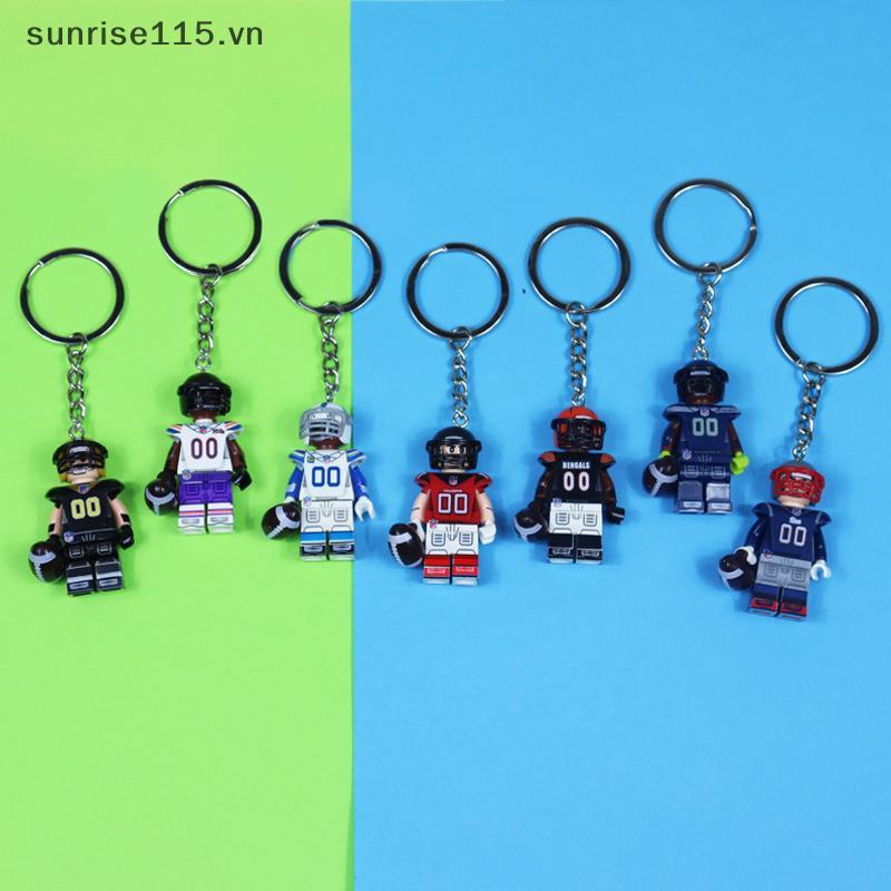 SRVN Houston Texans Key Chain Washington Football Team Cartoon Cute Blocks Key Chain Toy Childrens .