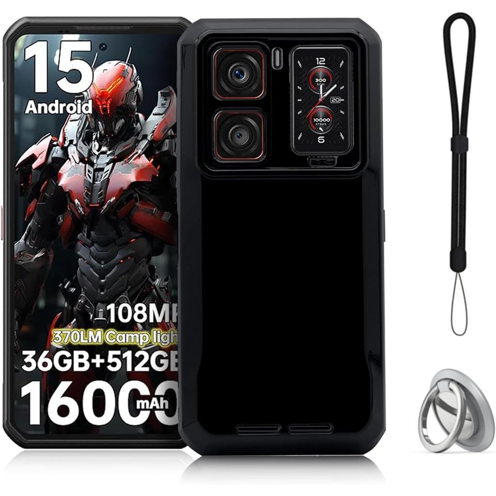 เคสสําหรับ Oukitel WP300, เคสป้องกัน TPU, ฟังก์ชั่นขาตั้ง, ตัวยึดแบบปรับได้, ป้องกันการตก, กันกระแทก