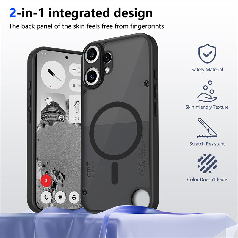 สําหรับ OnePlus Noting CMF Phone 2 Pro 5G, เคสโทรศัพท์สีดําโปร่งใสฝ้าขายดี, PC ชาร์จไร้สายฝาครอบป้องกันการตกกระแทก ราคา ถูกที่สุด ดีลบีเคเค แกลเลอรีภาพที่ 7