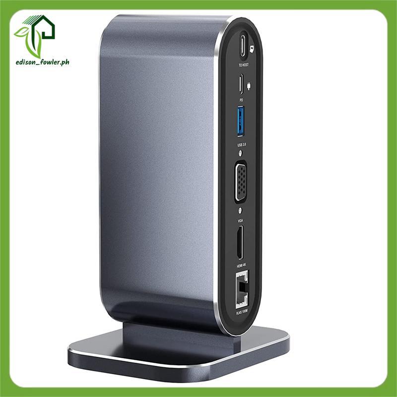 [edison_fowler.ph] Docking Station Usb 3.0 Docking Station USB C Hub Dock แล็ปท็อปจอแสดงผล Docking S