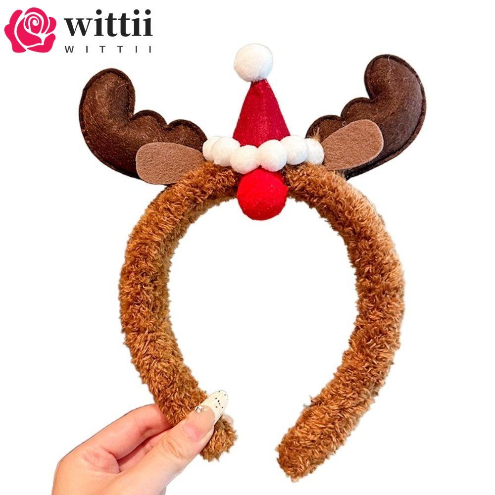 WITTII ที่คาดผมต้นคริสต์มาสสําหรับเด็ก, Snowman ตลก Elk การ์ตูน Elk Hairband, การ์ตูนโบว์ตกแต่งน่ารั