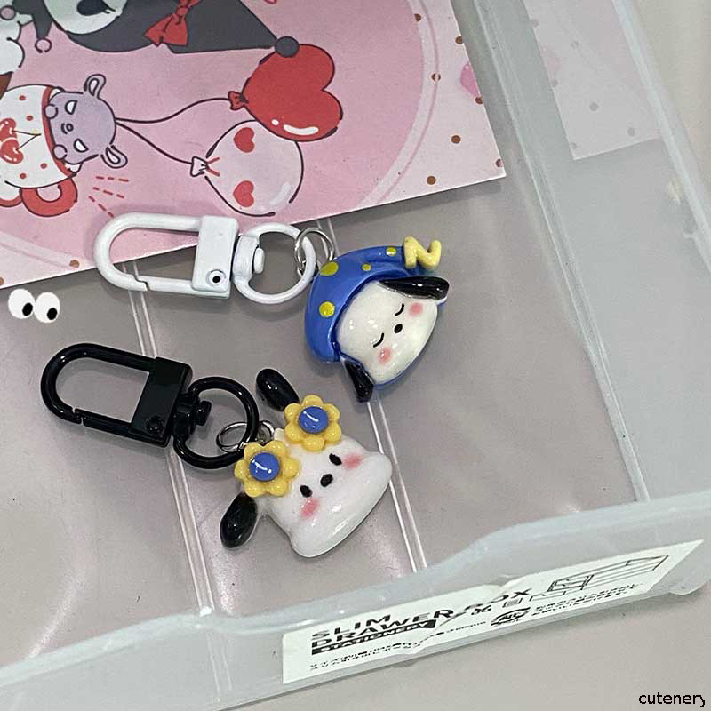 💍Cutenery💍พวงกุญแจสุนัข Patcha สุดน่ารักพร้อมจี้กระเป๋าเป้สุดน่ารัก แว่นกันแดดฤดูร้อน พวงกุญแจสุนัข