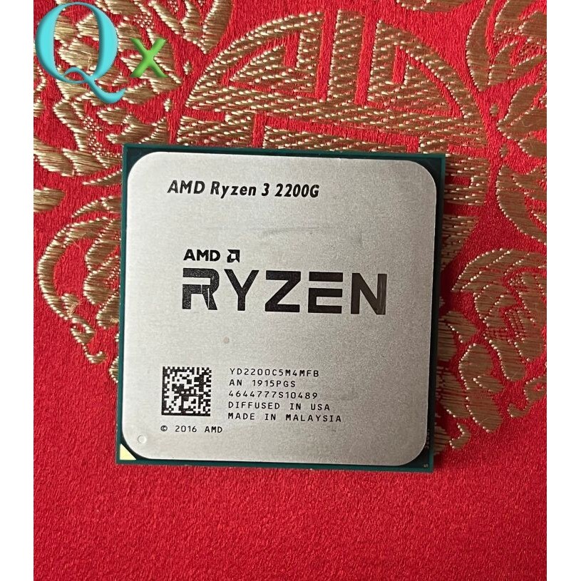 Ryzen 3 2200G AM4 โปรเซสเซอร์ CPU R3 2200G Quad Core 4 ด้ายเดสก์ท็อป 3.5GHz