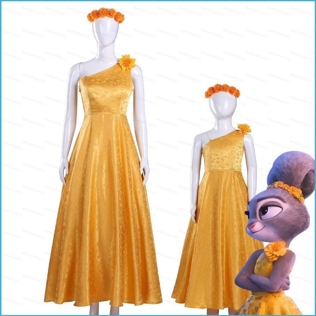 NS1 Zootopia 2 JUDY ชุดสีเหลืองบทบาทเล่นคอสเพลย์ผ้าฮาโลวีนเครื่องแต่งกาย SN1
