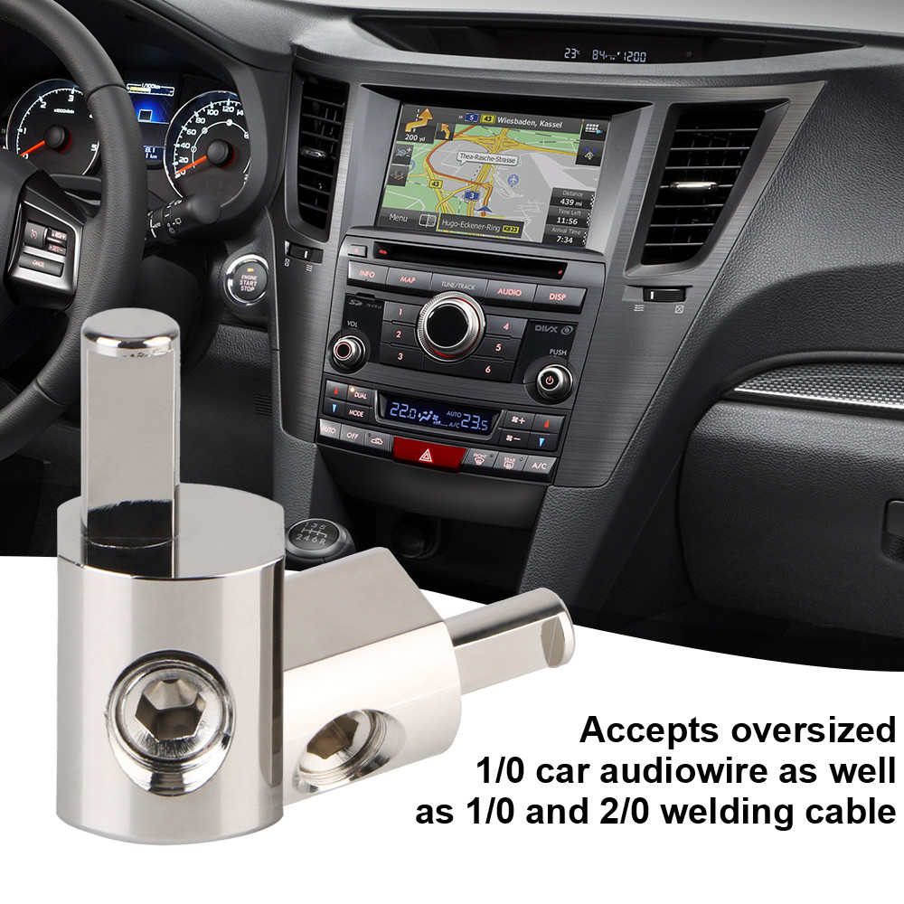 Modified Power Amplifier Power Ground Wire Terminal Adapter 1/0 AWG To 4 AWG Ring Terminals Car Audi