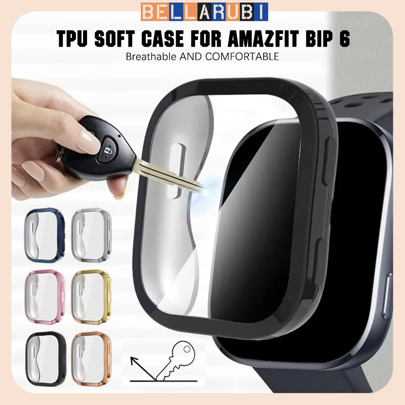 กรณีนุ่ม TPU for Smart Watch Amazfit Bip 6 เชลล์ป้องกันหน้าจอป้องกันความครอบคลุมเต็มรูปแบบอุปกรณ์ครอบคลุมกันชน