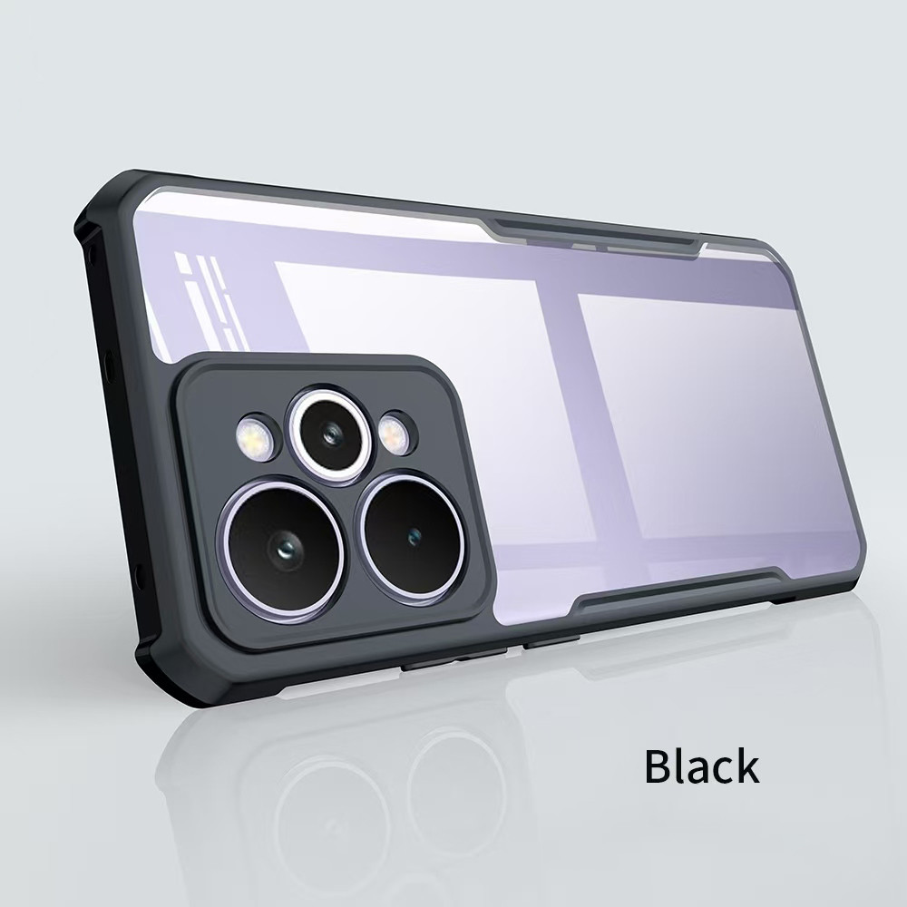 นุ่มกรณี Fusion เกราะกันกระแทกสีดํากลับ Slim โปร่งใส Beetle Series สําหรับ Oppo A6 Pro iQoo Z10R Rea