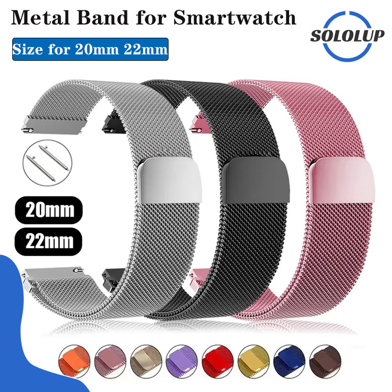 วงสแตนเลส สายลูปโลหะ Milanese for Samsung Galaxy Watch Fe 7 6 5 4 /Redmi Watch/Huawei/ Xiaomi Watch/Garmin/Amazfit Bip 6