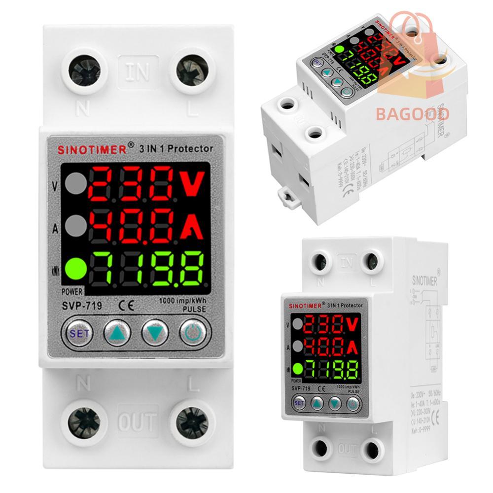 ชิโนทามเมอร์ 40A/63A 220V 50Hz อุปกรณ์ป้องกันแรงดันไฟฟ้าเกิน กันไฟกระชาก การอ่านที่แม่นยำ รีเซ็ตอัตโนมัติ การป้องกันแรงด
