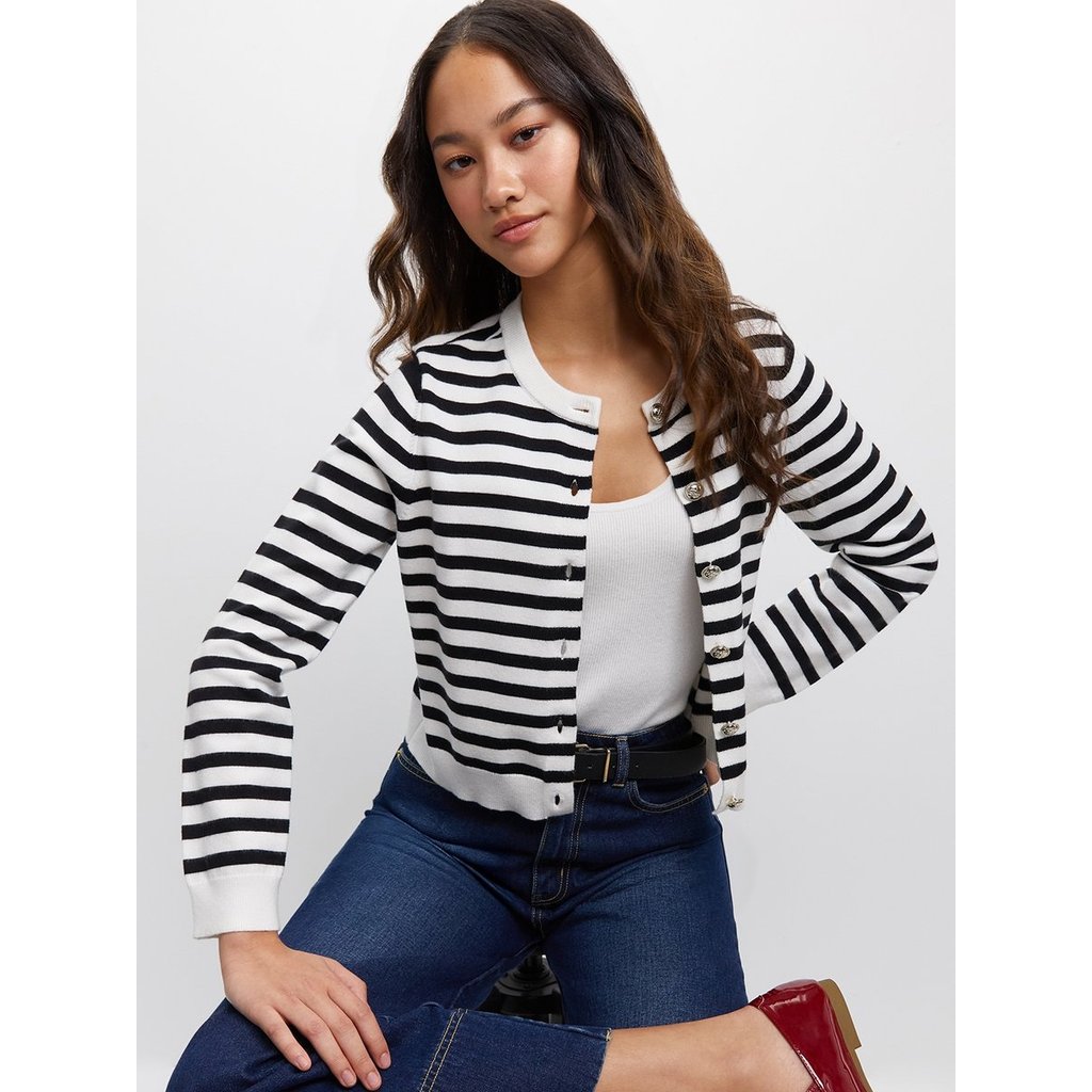 [Pomelo] คาร์ดิแกนลายทาง / Stripe Knit Cardigan