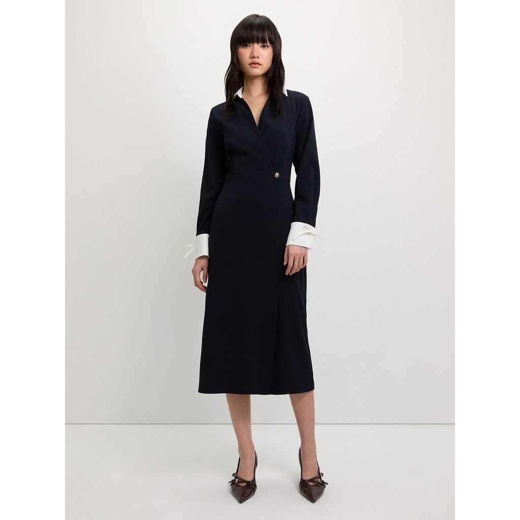 [Pomelo] เดรสแต่งโบว์ที่แขนเสื้อ / Bow Tie Sleeves Dress — صورة 2