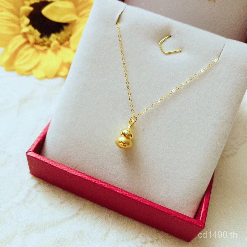 สร้อยคอมินิ 3D ทองคำบริสุทธิ์ 24K ประดับลูกปัด สำหรับผู้หญิง