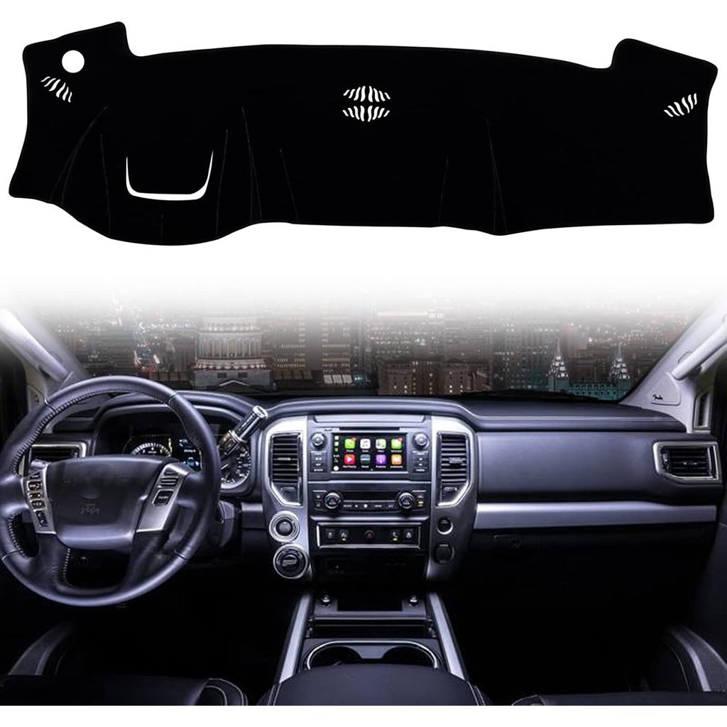 Dash MAT Cover Custom ภายในคอนโซลกลางใช้งานร่วมกับ Nissan Titan XD S SV Pro-4X SL และ Platinum Reser