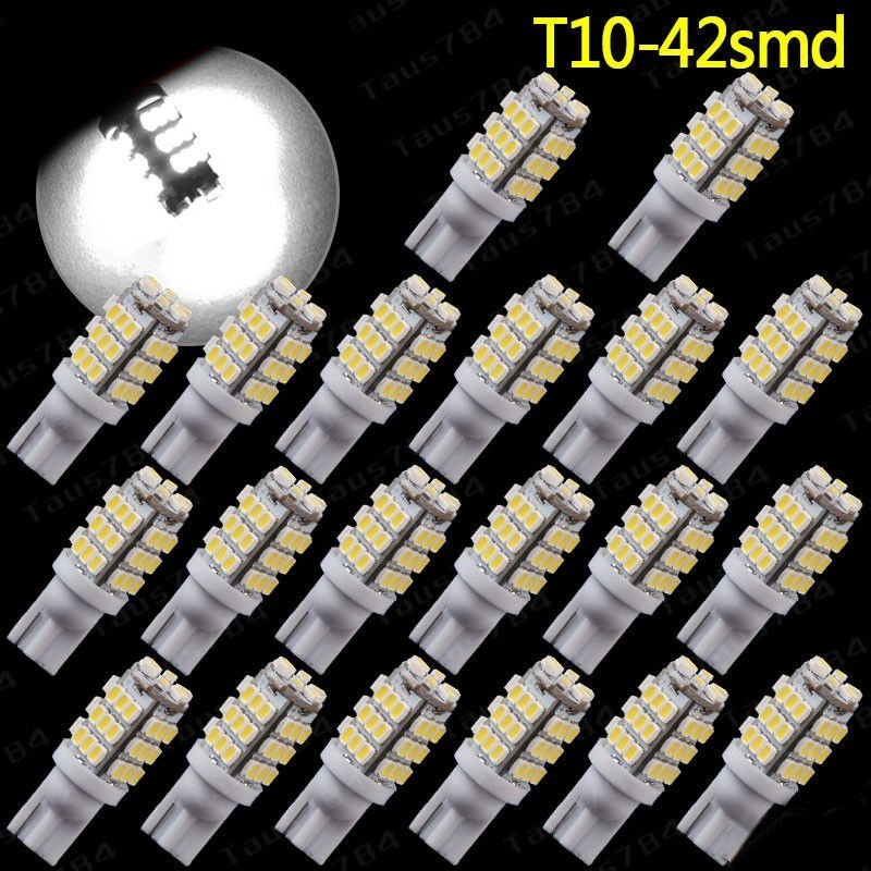 1156 BA15S P21W T10 W5W 194 168 501 สีขาว T10/168/194 Trailer 42-SMD 12V สํารองย้อนกลับไฟ LED หลอดไฟ