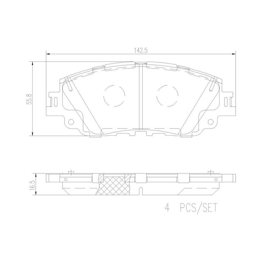 ผ้าดิสเบรคหน้า LEXUS ES300h ES350 UX250h UX300e UX300h 2018- TOYOTA CAMRY ASV70 C-HR COROLLA CROSS