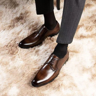 รองเท้าหนัง ผ้าออกซ์ฟอร์ด หัวแหลม สีน้ําตาล 46 48 47 45 สไตล…