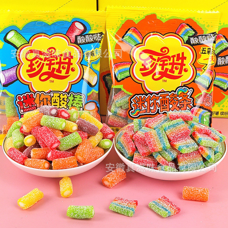 Jewels Mini Sour Bars Sour Bars Rainbow Fruit Candy Sour Candy Halloween Childrens Day Candy Snacks 