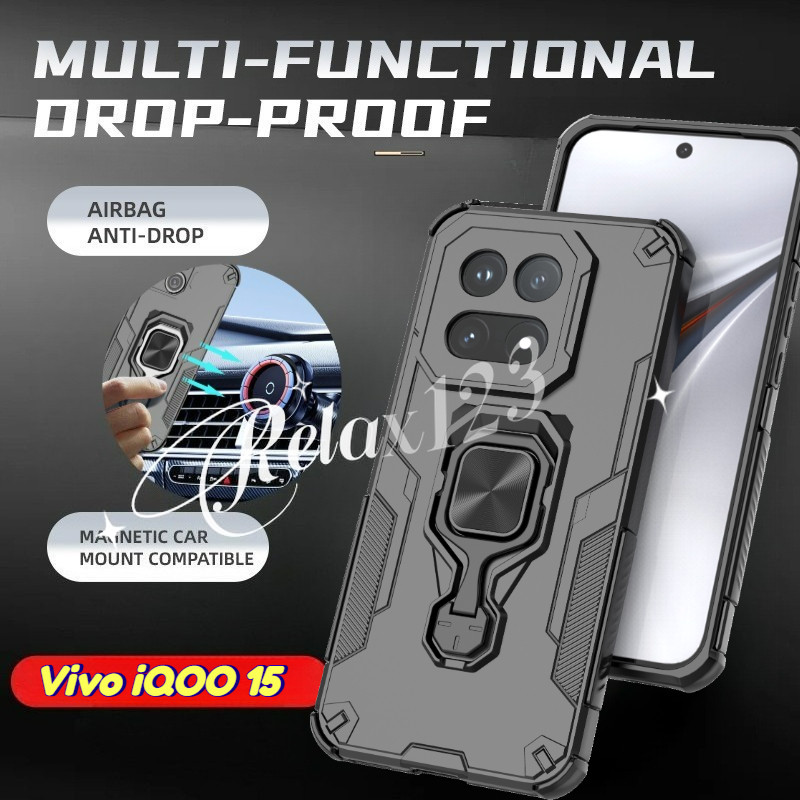 สําหรับ Vivo iQOO 15 5G 2025 VIVO iQOO15 iqoo15 VivoiQOO15 iQOO15 5G ปลอก 2025 แหวนโลหะแม่เหล็กเคสโท