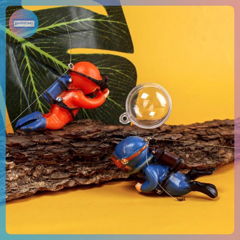 GG Luminous สีเขียว Mini Diver Kawaii จําลองลอย Frogman สําหรับ Aquarium เครื่องประดับ Fish Tank ตกแ