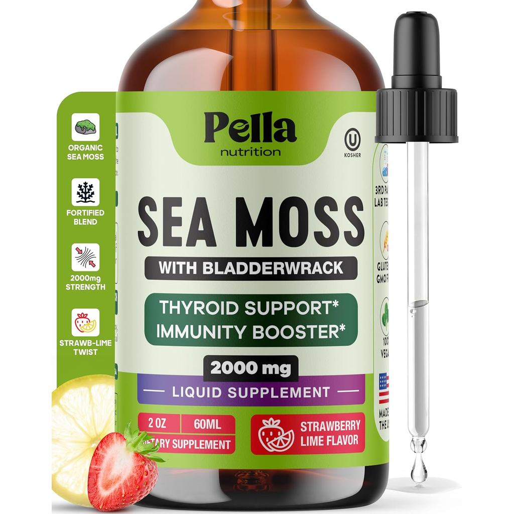 Pella Nutrition Sea Moss Drops with Bulasterwrack – 4X Faster Absorption Than Irish Sea Moss Gel er,