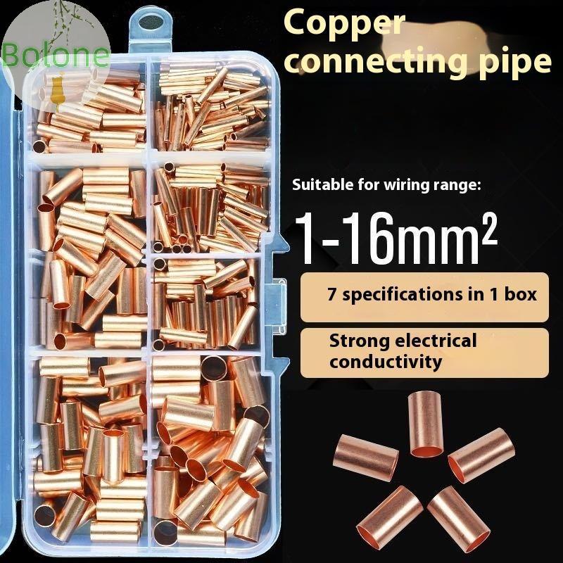 Bolone 125/250/414/578 ชิ้น Non ฉนวนไฟฟ้า Butt Terminal Assortment ชุดลวด Ferrules ชุด 7 ขนาดทองแดง 