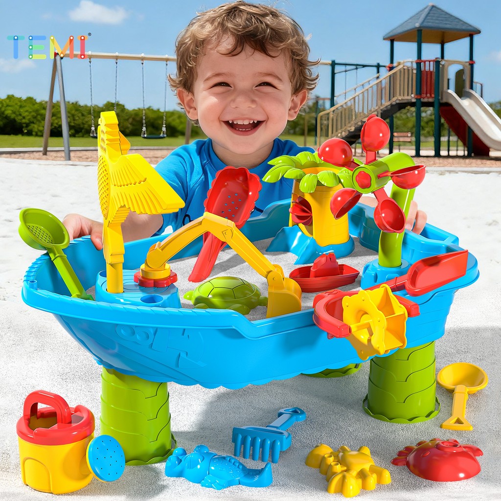TEMI Kids Beach Toy Outdoor & Indoor Activity Toy Playing Table Beach Toy Ship Design