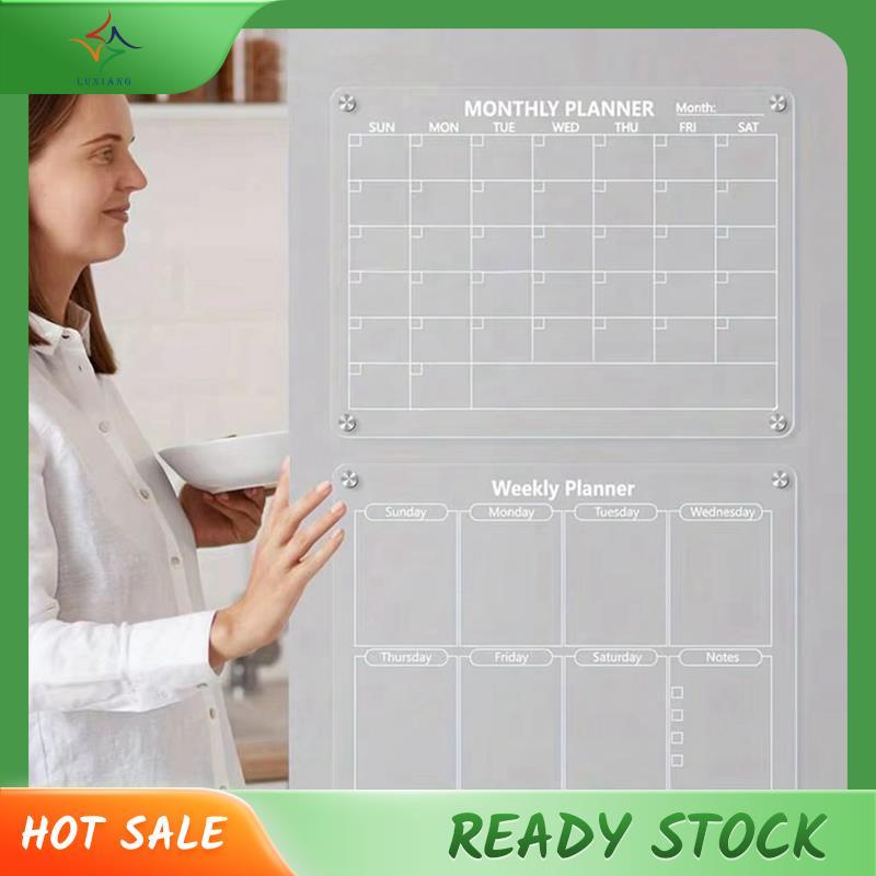 [luxiang.th] Magnetic Acrylic Calendar Board Markers & Magnetic Pen Holder สําหรับตู้เย็นตู้เย็นรายเ