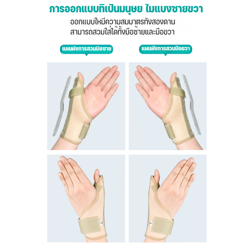 ที่ป้องกันข้อมือพร้อมแผ่นอลูมิเนียมสำหรับนิ้วหัวแม่มือ ดามนิ้วโป้งเฝือกนิ้วโป้งอุปกรณ์พยุงข้อมือWrist Brace Thumb Splint ราคา ถูกที่สุด ดีลบีเคเค แกลเลอรีภาพที่ 4