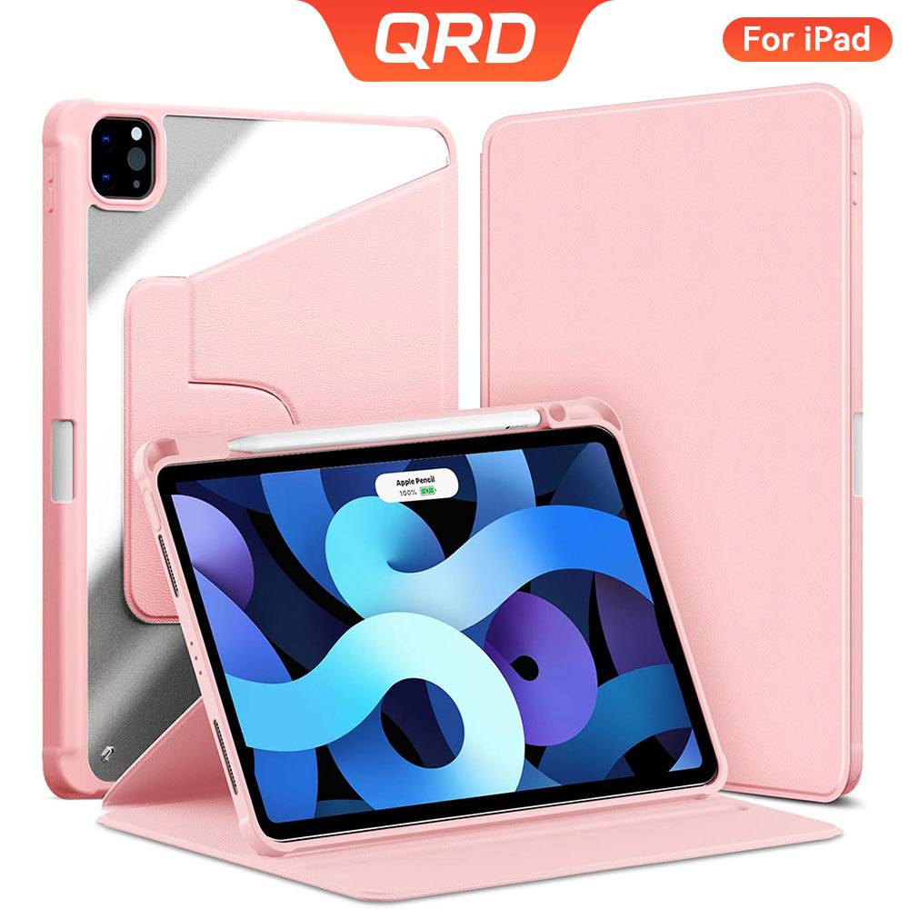 QRD เคสหมุนได้สําหรับiPad (A16) 11th/10th Gen air 4/5 10.9 air 6 11 M2 M3 7th 8th 9th 10.2 mini 6 7