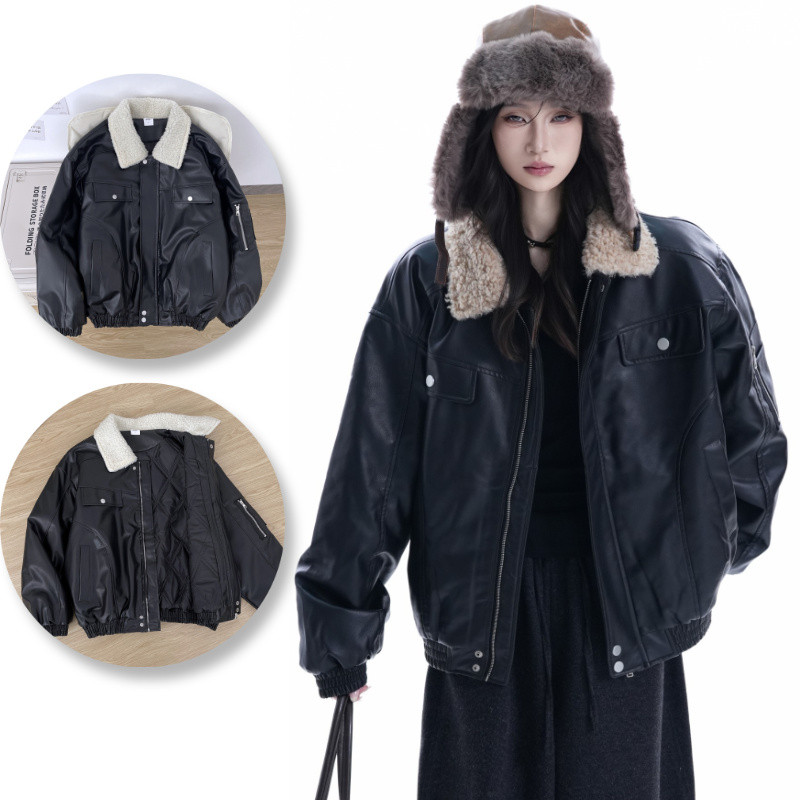 เสื้อโค้ทขนสัตว์ผ้าฝ้ายสำหรับผู้ชาย สไตล์อเมริกันย้อนยุค กับปลอกคอมีให้ด้วย