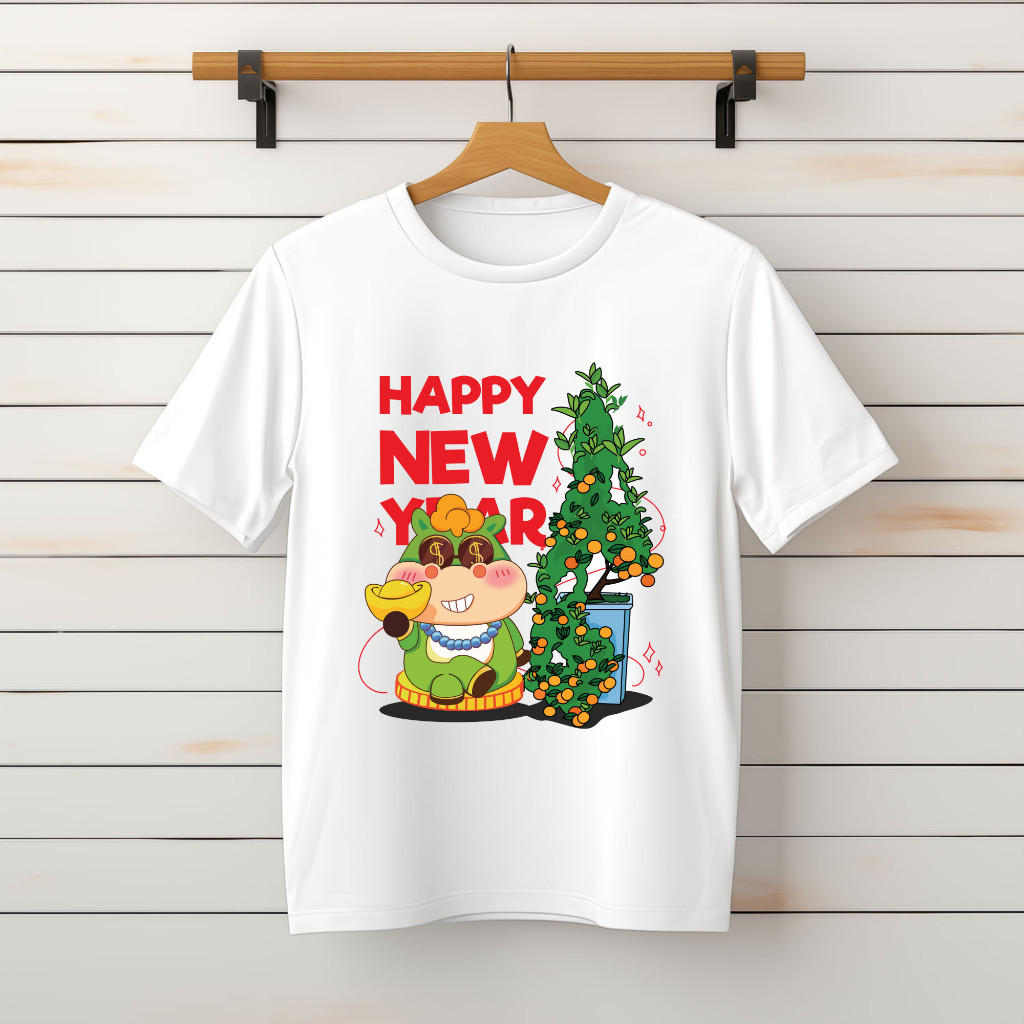 เสื้อยืดผู้ชายและผู้หญิง เสื้อ Tet - Happy New Year - Down Form - TET26P3.31 [HanoiSport]
