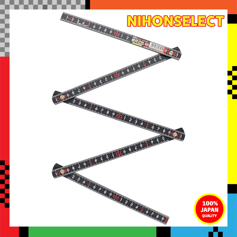 Sankyo Corporation DBLTACT Fiber Folding Ruler Black DT-FOJ-BK