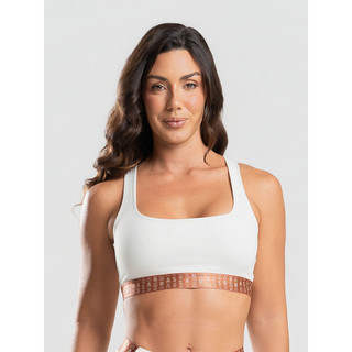 Top Poliamida Off Costas Cruzadas Com Elástico Massam Fitness