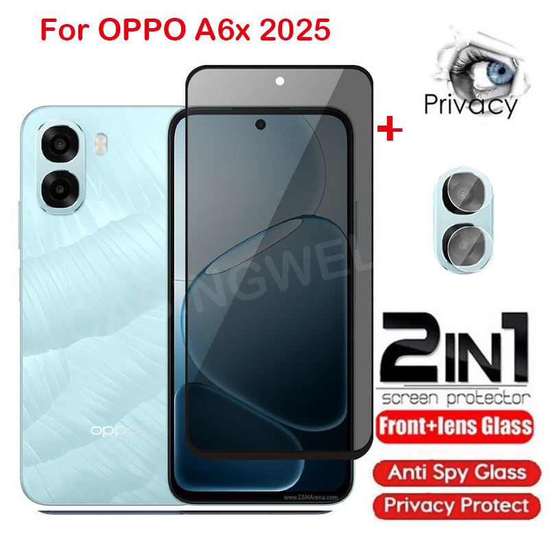 OPPO A6x 2025 ป้องกันหน้าจอสําหรับ Oppo A6x A6 X A6t Pro A6c A6s 4G 5G กระจกนิรภัยส่วนตัว Anti-Spy คลุมทั้งหมดป้องกันหน้าจอ Anti Peek ฟิล์มความเป็นส่วนตัว