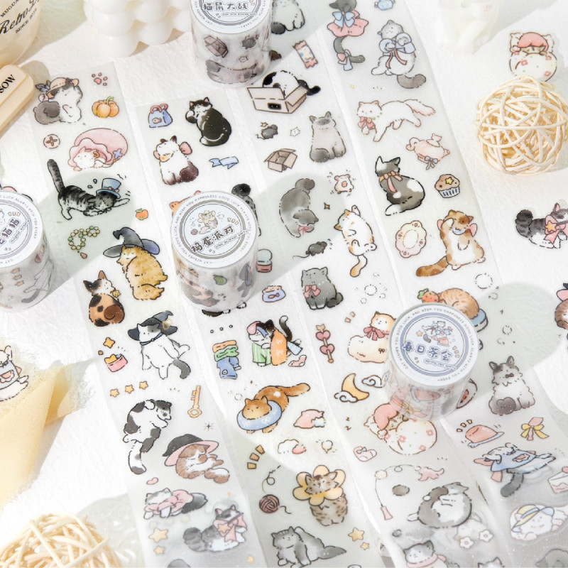 นาย. กระดาษ 200 ซม./ ม้วน สัตว์เลี้ยง แฟลชขัดเทปน่ารักรักษาลมกราฟฟิตีแมวสัตว์รูปแบบตายตัดมือเทปสุทธิ ทําเอง การ์ดอวยพรถ้วยไดอารี่กรณีโทรศัพท์โต๊ะปฏิทินตกแ