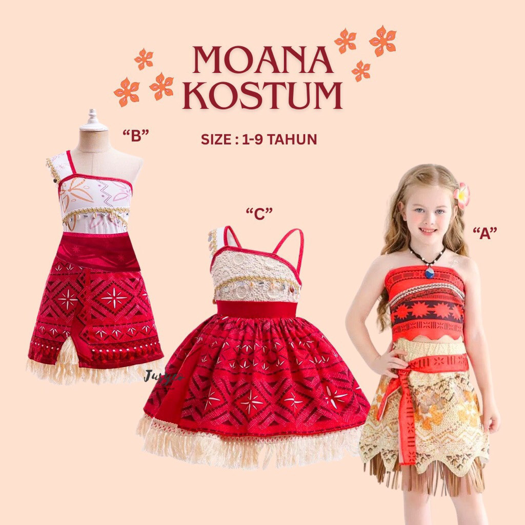 ชุดตัวละคร Moana Princess / ชุด Moana สําหรับชุดสูทเด็กผู้หญิง
