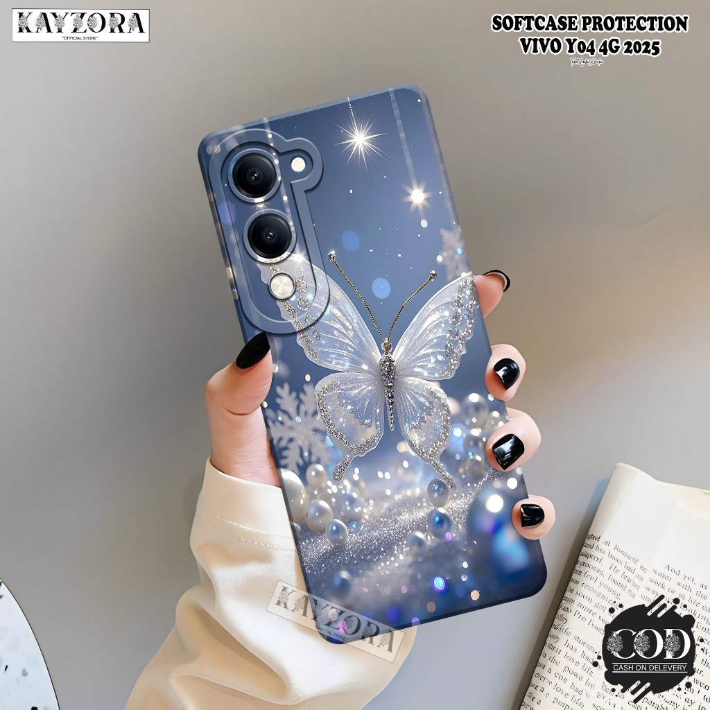 เคส VIVO Y04 4G 2025 ใหม่ล่าสุด - TURBOCASE.ID - เคสแฟชั่นผีเสื้อ - เคส VIVO Y04 - ซิลิโคนกล้อง Pro 