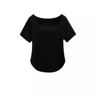 M-4XL เสื้อwhiteของแท้ เสื้อแขนสั้นผู้หญิง เสื้อลำลองคอกว้าง เสื้อแหวกเอวสุดเซ็กซี่ เสื้อผู้หญิงสีพื้น แมทช์ง่าย ผ้านุ่ม